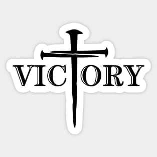 VICTORY W/ NAILS CROSS Sticker